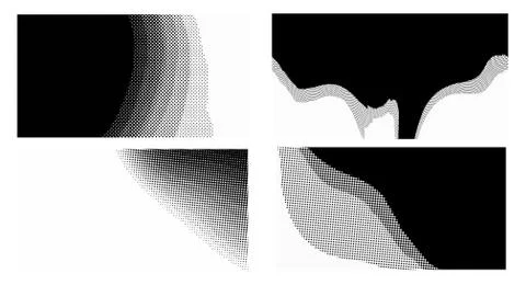 Dots Background. Set grunge Pattern. Pop art Fade Overlay. Black and White Te Stock Illustration