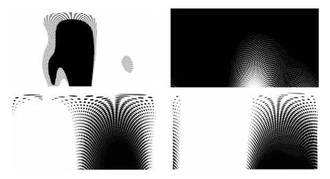 Dots Background. Set grunge Pattern. Pop art Fade Overlay. Black and White Te Illustrazione stock