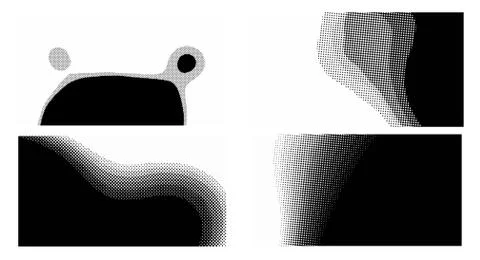 Dots Background. Set grunge Pattern. Pop art Fade Overlay. Black and White Te Stock Illustration