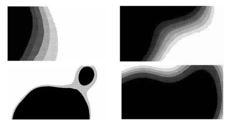 Dots Background. Set grunge Pattern. Pop art Fade Overlay. Black and White Te Stock Illustration