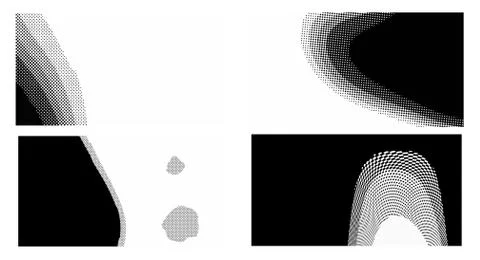 Dots Background. Set grunge Pattern. Pop art Fade Overlay. Black and White Te Illustrazione stock