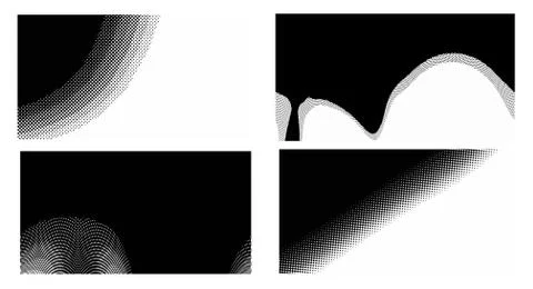 Dots Background. Set grunge Pattern. Pop art Fade Overlay. Black and White Te Stock Illustration