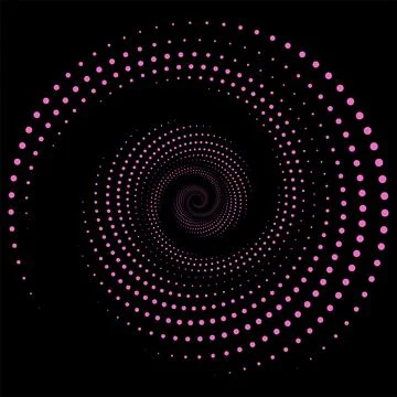 Dots on black background. Geometric illusion. Design element for frame, logo Stock Illustration