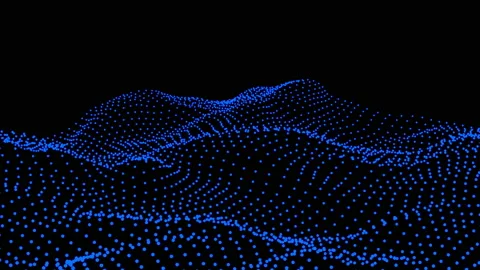 Dots blue wave Seamless Loop animation future cybernetic internet information 3D Stock Footage 165337598