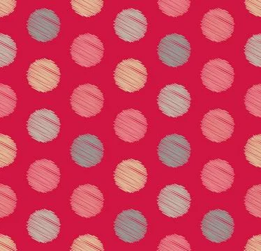 Dots circle geometric seamless on red color pattern background 스톡 일러스트