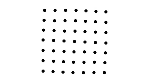 Dots Circles Forming Circle Morph to Square Grid Array Stock Footage 143913152