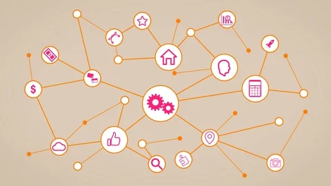 Dots Connection on Blue background Stock Footage 87918858