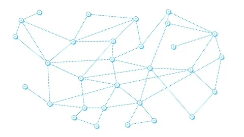 Dots Connection on Blue background Video stock 87919015