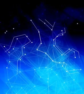 Dots with connections, triangles light background Stock Illustration