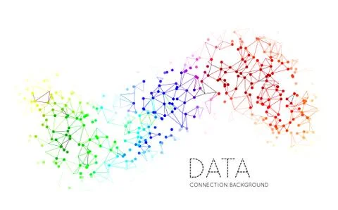 Dots with connections, triangles light background Stock Illustration