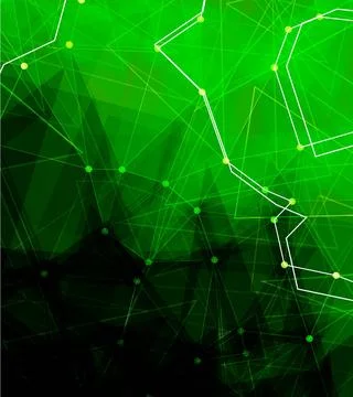 Dots with connections, triangles light background Abstract polygonal space... Stock Photos