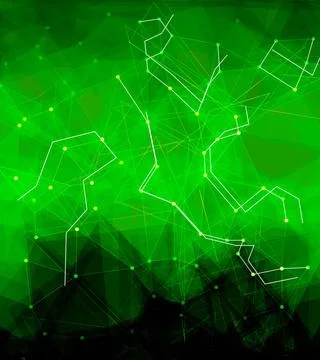 Dots with connections, triangles light background Abstract polygonal space... Stock Photos