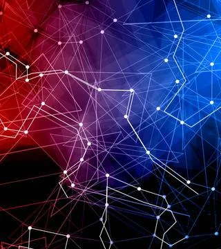 Dots with connections, triangles light background Abstract polygonal space... Stock Photos