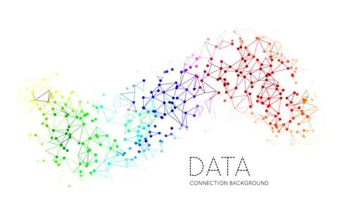 Dots with connections, triangles light background Abstract polygonal space... Stock Photos
