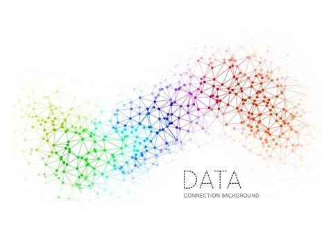 Dots with connections, triangles light background Abstract polygonal space... Stock Photos