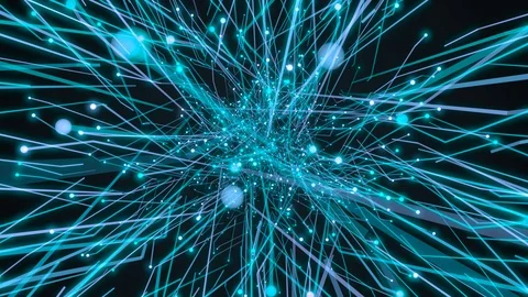 Dots with curving blue lines. Seamless loop Stock Footage 103449714