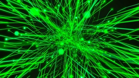 Dots with curving green lines. Seamless loop Stock Footage 103407087