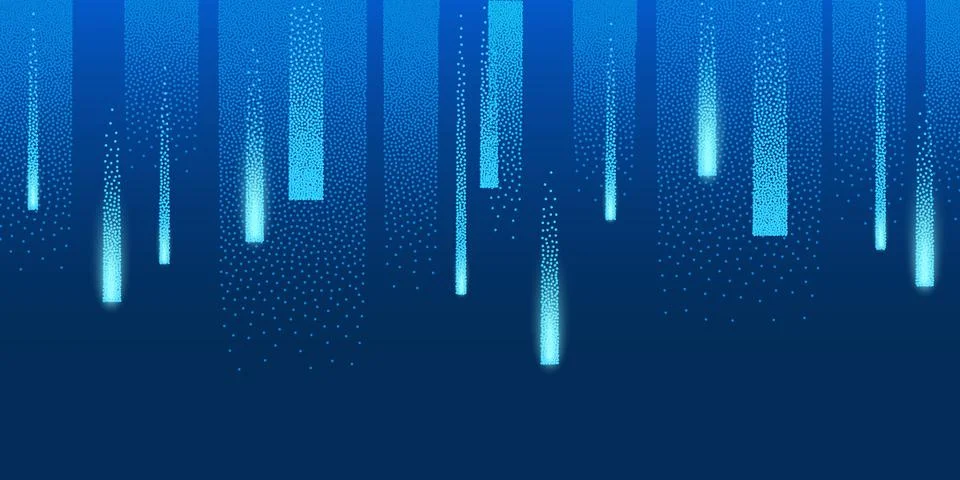 Dots Digital Technology Blue Vector Background. Artificial Intelligence Abstract Stock Illustration