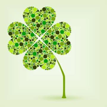 Dots four leaf clover Stock Illustration