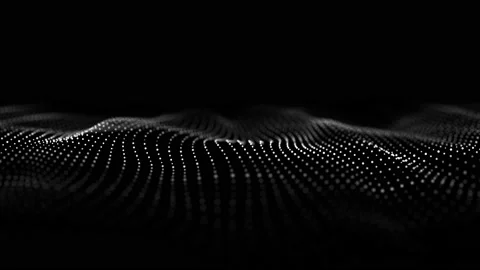 Dots futuristic background with dynamic wave. 3D visualization of big data. Stock Footage 197066389