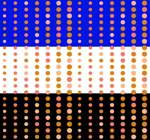 Dots geometric seamless pattern. Grid of circle shapes, pink orange color Stock Illustration