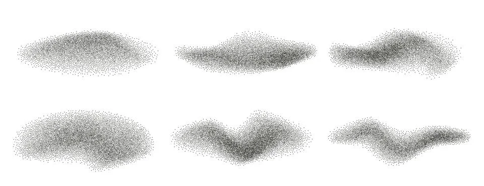 Dots gradient spray waves collection isolated on transparent background. Vector イラスト素材