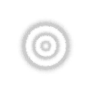 Dots grid rings, ripple effect, vector sound impact round effect, digital splash Ilustración de archivo
