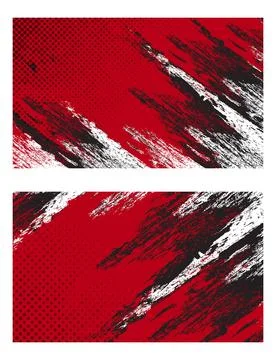 Dots halftone red, black and white color pattern grunge texture background Illustrazione stock