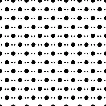 Dots Hand drawn line vector pattern. Circle black and white abstract background Stock Illustration
