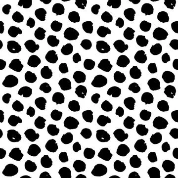 Dots Hand Drawn Seamless Pattern Illustrazione stock