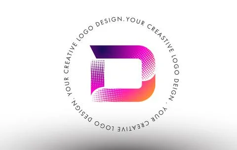Dots Letter D Logo. D Letter Design Vector with Dots. Illustrazione stock
