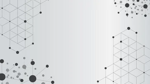 Dots lines and hexagons pattern. Stock Illustration