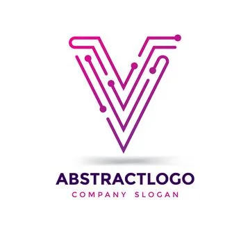 Dots logo design by letter V Vector Template. Stock Illustration