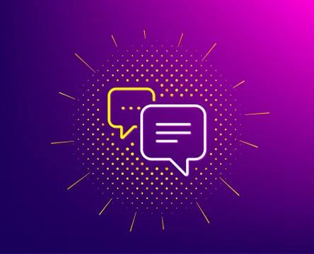 Dots message line icon. Chat comment sign. Speech bubble. Vector Stock Illustration