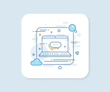 Dots message line icon. Chat comment sign. Speech bubble. Vector Stock Illustration