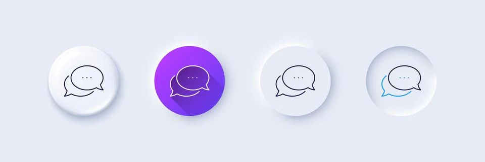 Dots message line icon. Chat comment sign. Speech bubble. Line icons. Vector Stock Illustration