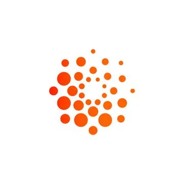 Dots modern logo concept design. Abstract round vector emblem template. イラスト素材