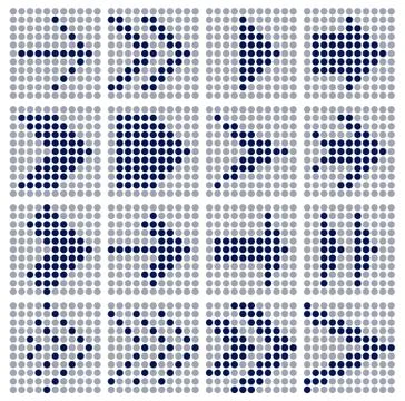 Dots mosaic arrows Stock Illustration