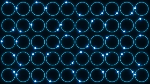 Dots moving on circles, abstract background. Stock Footage 276469855