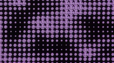 Dots moving in waves on black background. Design. Points of different sizes Illustrazione stock