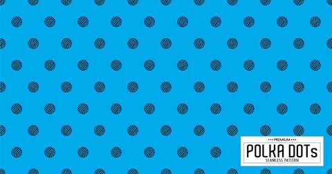 Dots pattern vector. Polka dot background. Black and blue polka dots abstract Stock Illustration