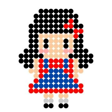 Dots Pixel girl image. Vector Illustration of pixel art. 스톡 일러스트