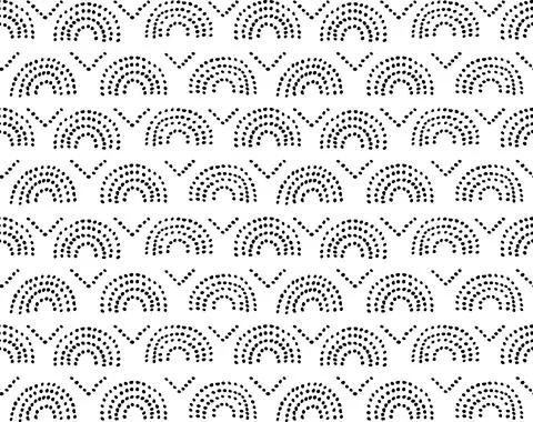 Dots in semicircle shape seamless pattern. Circle spotted vector illustration Illustrazione stock