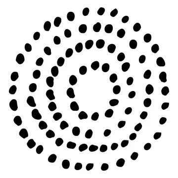 Dots in the shape of a circle on white background. Marker hand made vector Stock Illustration