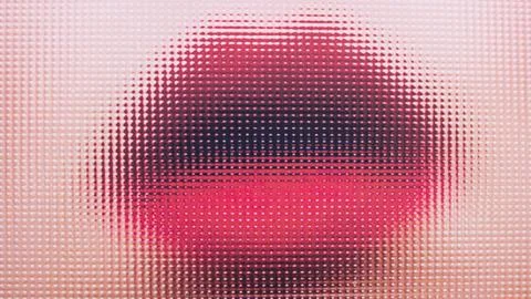 Dots in the shape of a woman's lips painted in bright red colour Foto stock