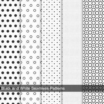 Dots simple patterns, seamless. Stock Illustration