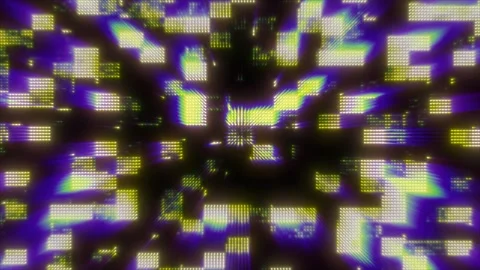 Dots of small size, shining yellow with reflections of green and blue. Stock Footage 296379071