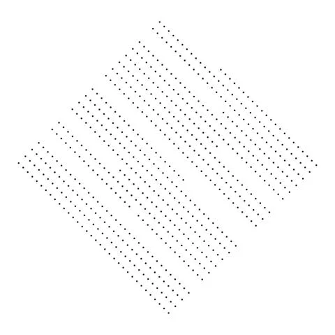 Dots in square shape vector illustration. Spotted geometry shape on white Stock Illustration