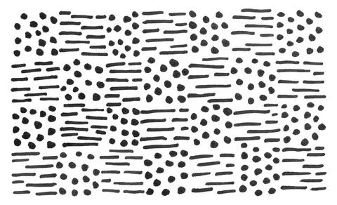 Dots Stripes Marker pattern. Hand made doodle geometry picture 스톡 일러스트