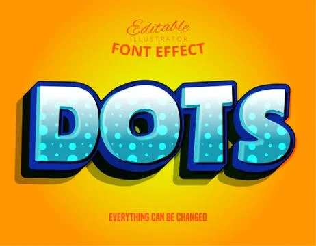 Dots text, editable font effect Stock Illustration